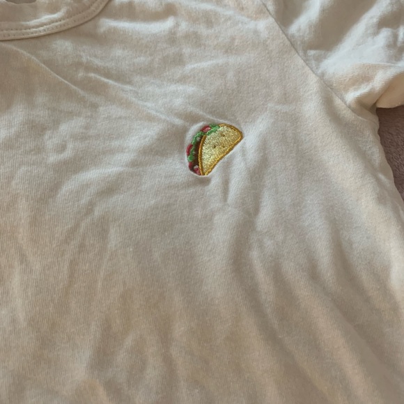Sunday Best T-shirt with small embroidered taco. XXS, 50% Cotton. - Picture 2 of 3